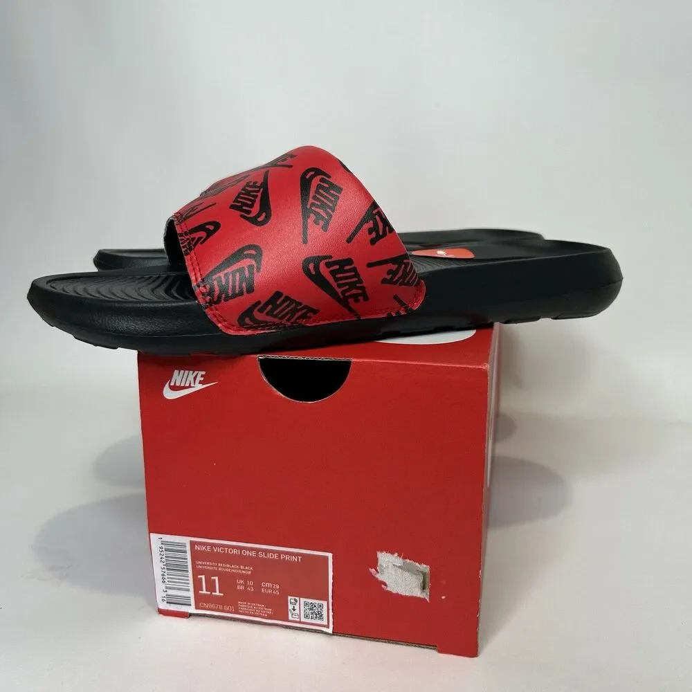 Nike Victori One All Over Print Slide Sandals “Red/Black” 2024